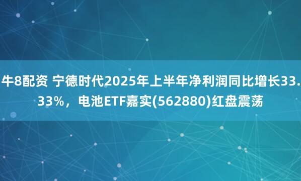 牛8配资 宁德时代2025年上半年净利润同比增长33.33%，电池ETF嘉实(562880)红盘震荡